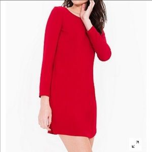NWT AMERICAN APPAREL deep red Gia crepe dress